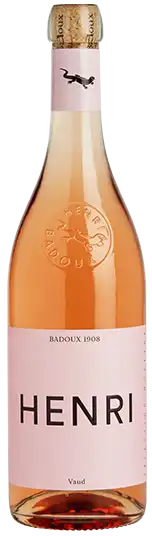 Bouteille de vin rosé suisse Henri 1908, de la Maison Henri Badoux à Aigle.