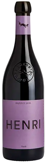 Bouteille de vin rouge suisse Henri 1908, de la Maison Henri Badoux.