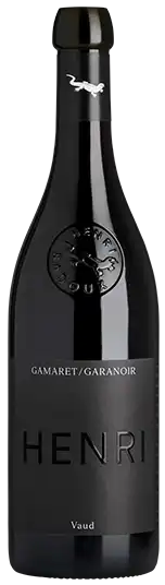 Bouteille de vin rouge suisse (Vaud AOC) Henri Gamaret-Garanoir, de la Maison Henri Badoux.