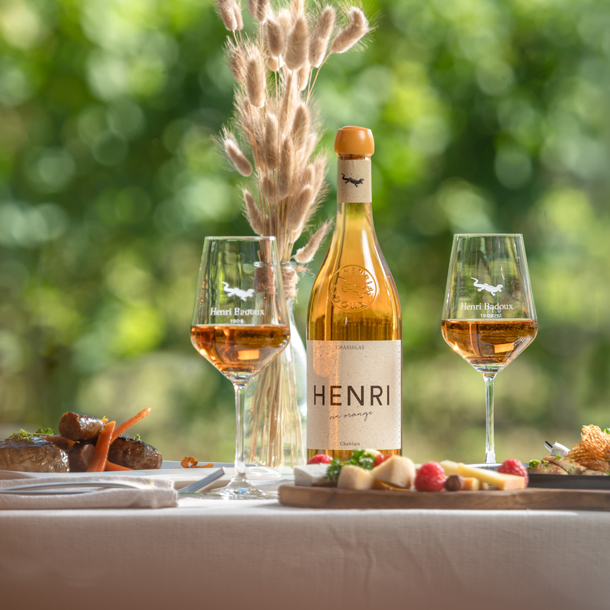 Suggestion d'accord mets vin (foodparing) avec le Chasselas Henri vin orange, de la Maison Badoux à Aigle.