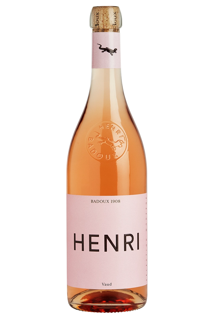 Bouteille de vin rosé suisse Henri 1908, de la Maison Badoux à Aigle.