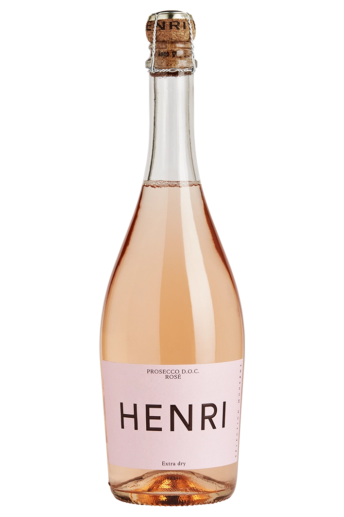 Bouteille de vin mousseux brut Henri Prosecco Rosé, de la Maison Badoux à Aigle.