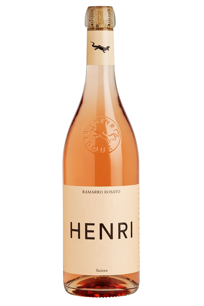 Bouteille de vin rosé suisse Henri Ramarro Rosato, de la Maison Badoux à Aigle.