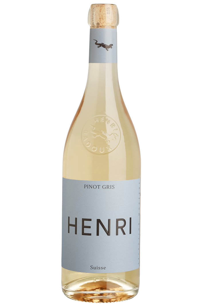 Bouteille de vin blanc Henri Pinot Gris Badoux.