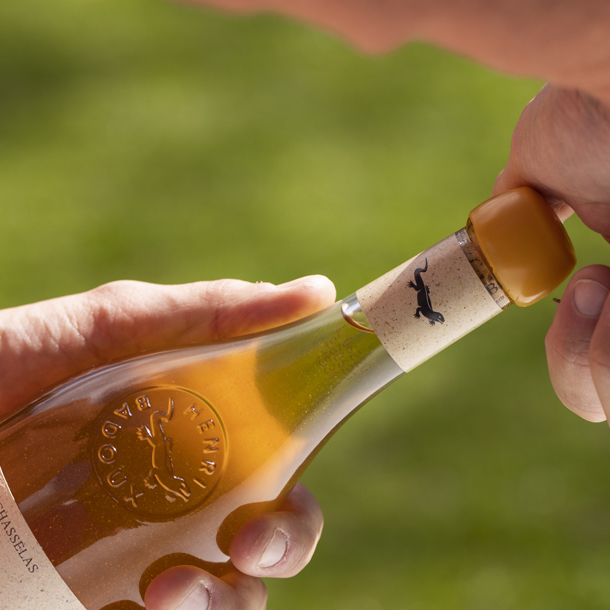 Bouteille de vin Henri vin Orange, de la Maison Henri Badoux d'Aigle.